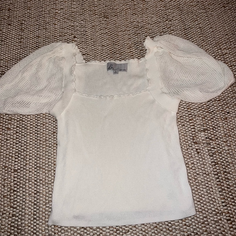 DH New York White Knit Top